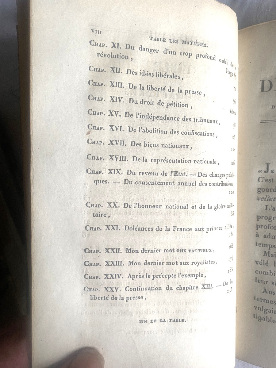Rare livre In 8 de critique politique  aux Armes de Louis XVIII en maroquin rouge . Paris 1815 -photo-4