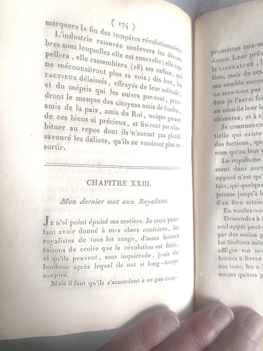 Rare livre In 8 de critique politique  aux Armes de Louis XVIII en maroquin rouge . Paris 1815 -photo-7