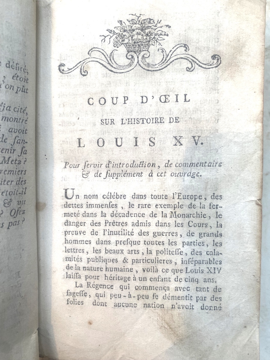 Fort vol.In12 de 1782 en deux tomes :"Les Fastes de Louis XV",  Ville-Franche 1782. Vve Liberté-photo-5