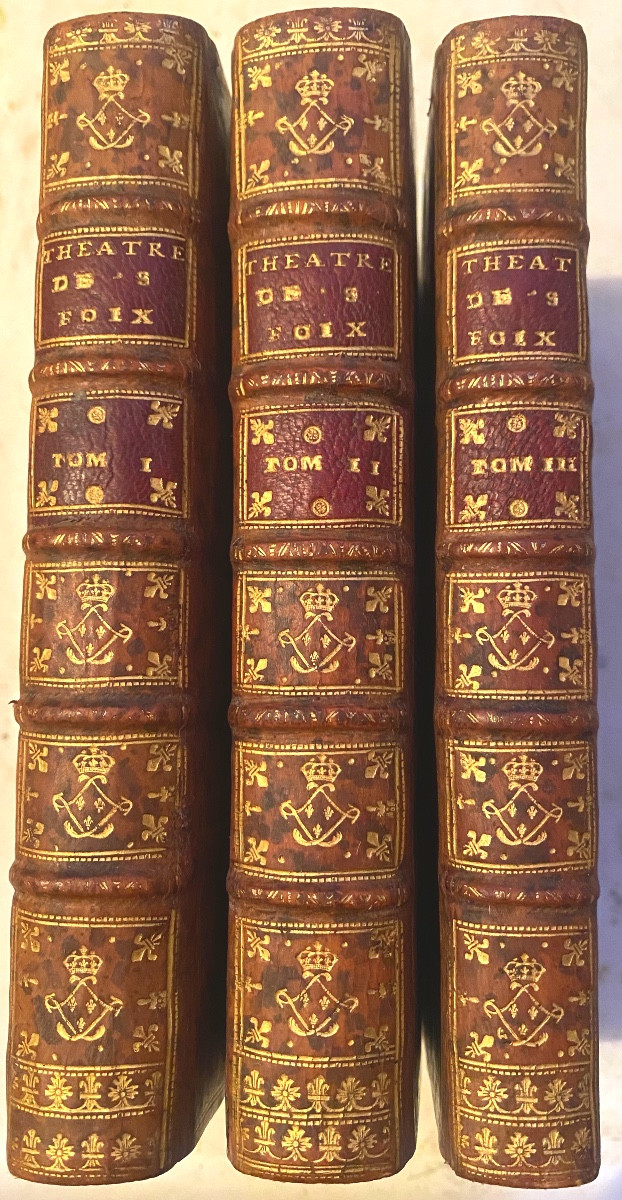 Three Vol. In 12 Back With The Arms Of The Château De Meudon (daughters Of Louis XV) "théâtre De Saintfoix"