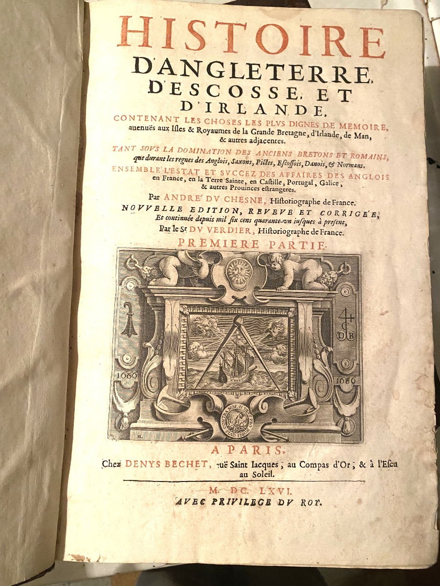 Histoire d'Angleterre d'Ecosse et d'Irlande, 2 Vol In-folio , par A Du Chesne & Du Verdier 1666-photo-3