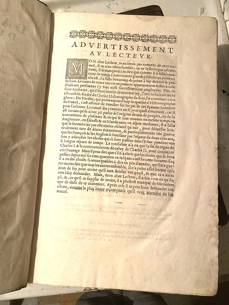 Histoire d'Angleterre d'Ecosse et d'Irlande, 2 Vol In-folio , par A Du Chesne & Du Verdier 1666-photo-2