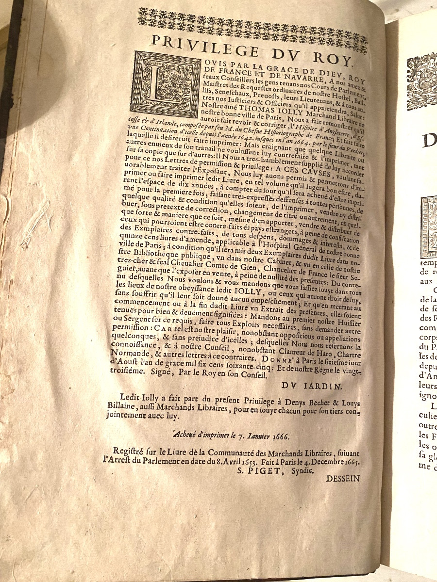 Histoire d'Angleterre d'Ecosse et d'Irlande, 2 Vol In-folio , par A Du Chesne & Du Verdier 1666-photo-3