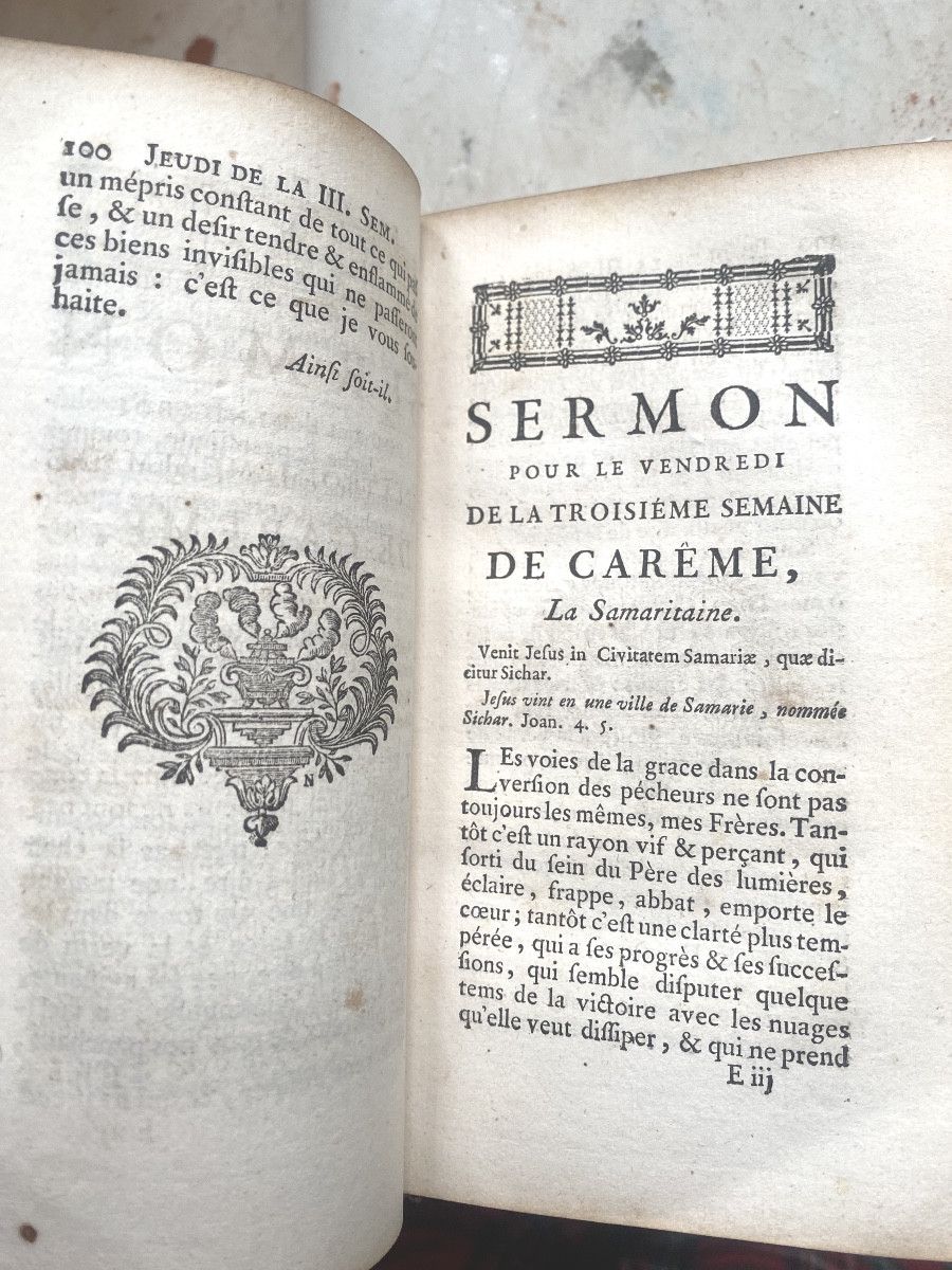 Maroquin rouge de la Maison de Joinville", Louis d'Orléans"  Carême de Massillon. In 12 de 1745-photo-6