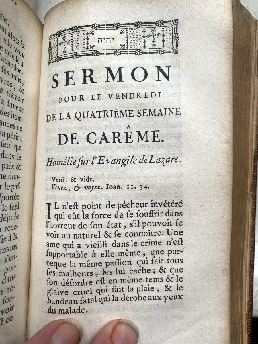 Maroquin rouge de la Maison de Joinville", Louis d'Orléans"  Carême de Massillon. In 12 de 1745-photo-8