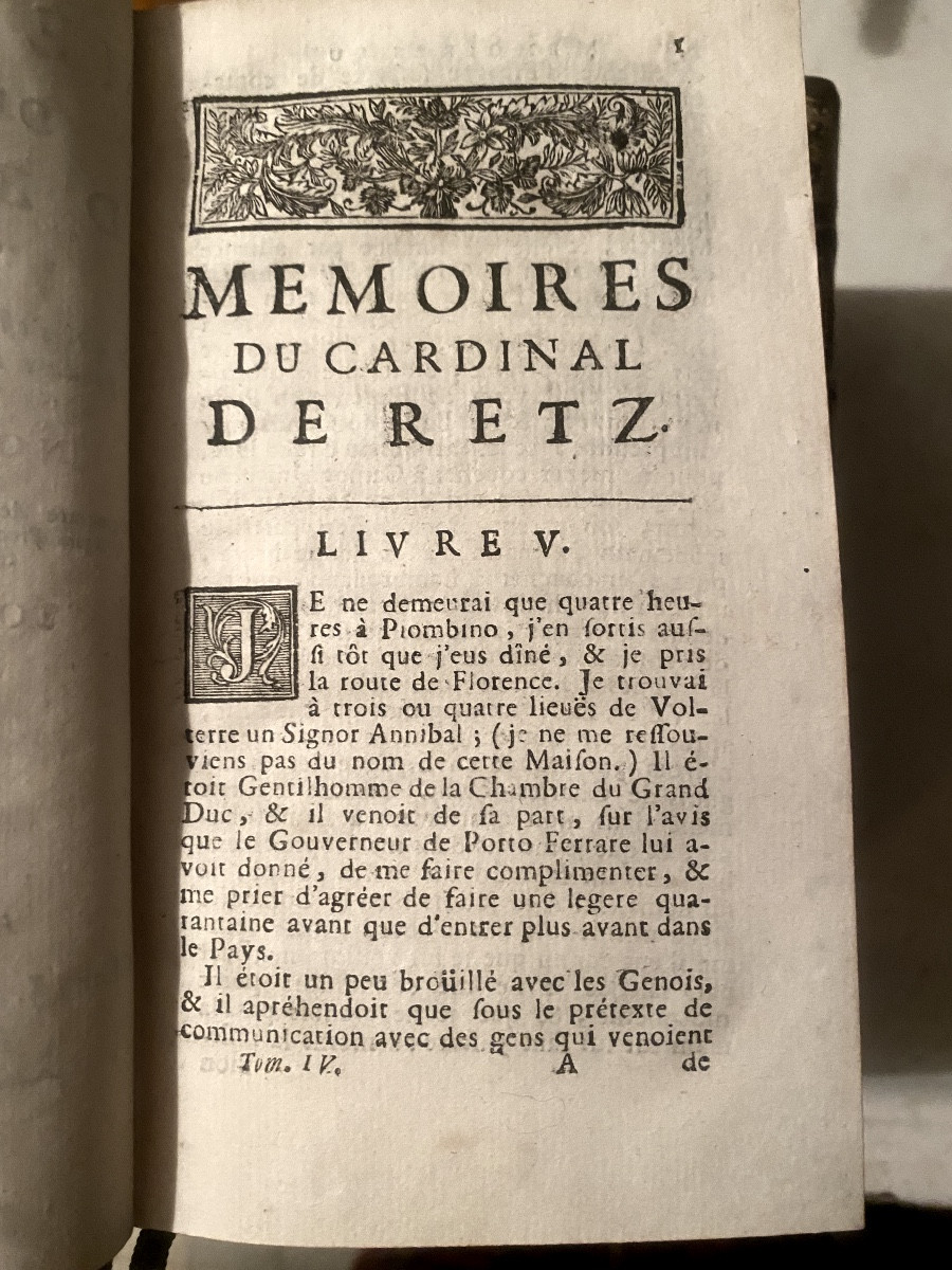 Mémoires du Cardinal de Retz ( Ce qui s'est .minorité de Louis XIV) 4 Vol. In 12 Amsterdam 1723-photo-5