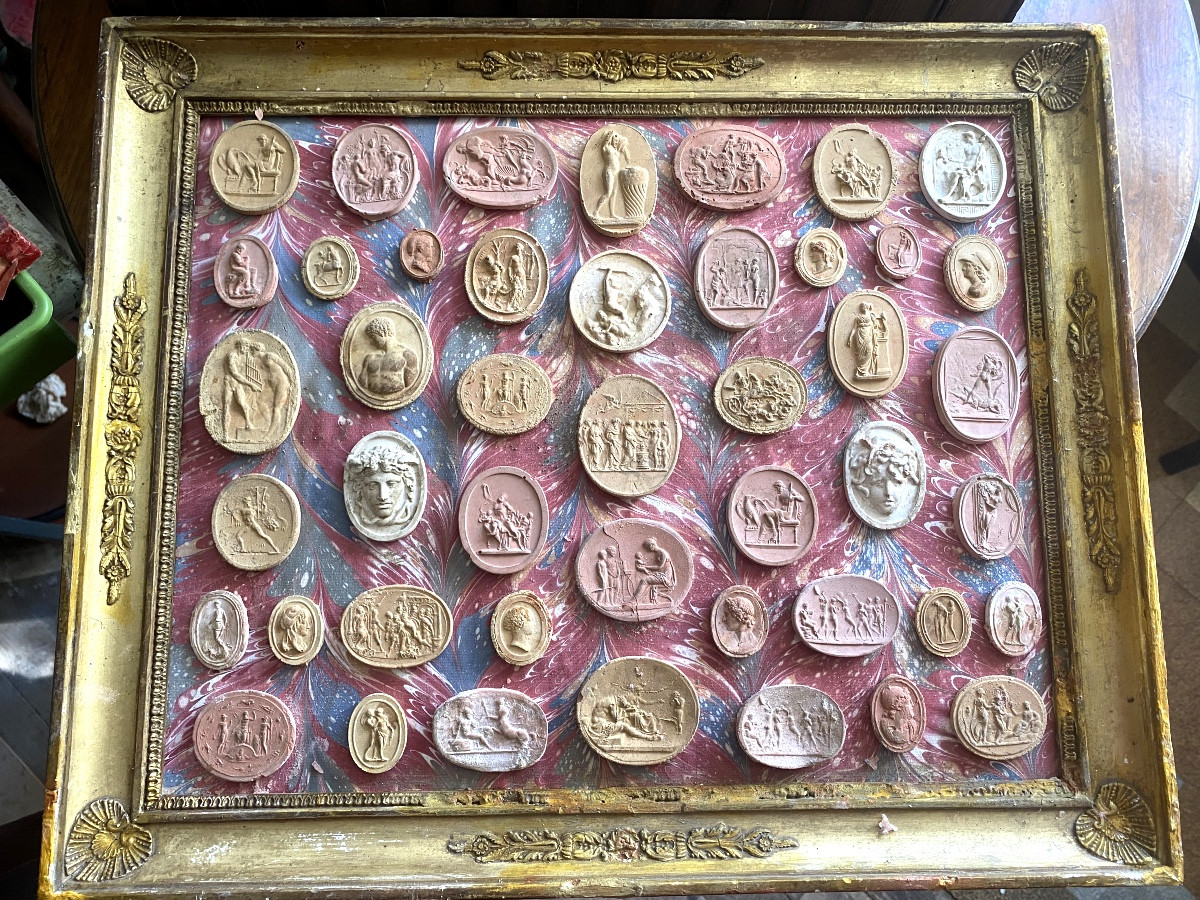 Collection d'empreintes "Grand Tour",  XIXème en terra-cotta, " Castello Di Sammezzani" Toscane