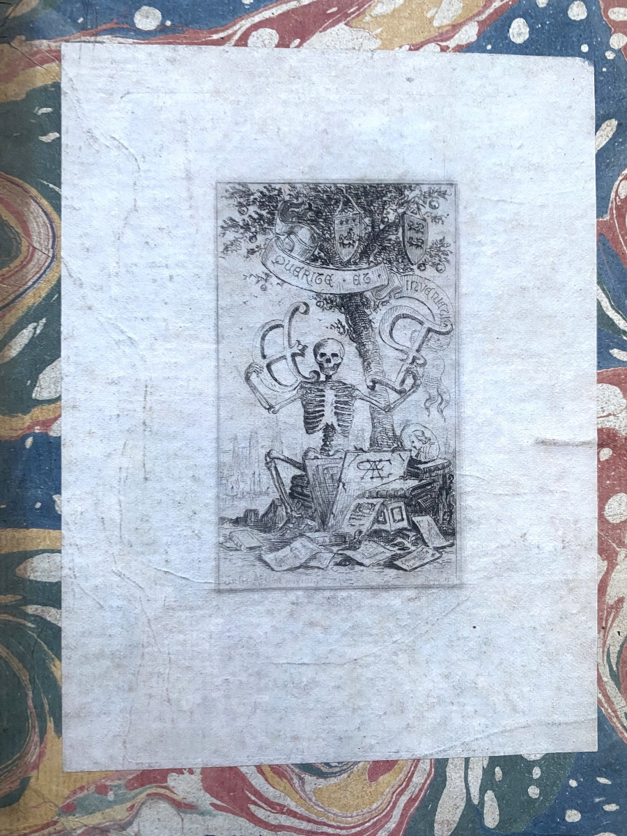 Grand In 8 , veau  aux Armes: R de Massy , 1777 , Thèse des deux Lois. - Thèses Utriusque Juris-photo-1