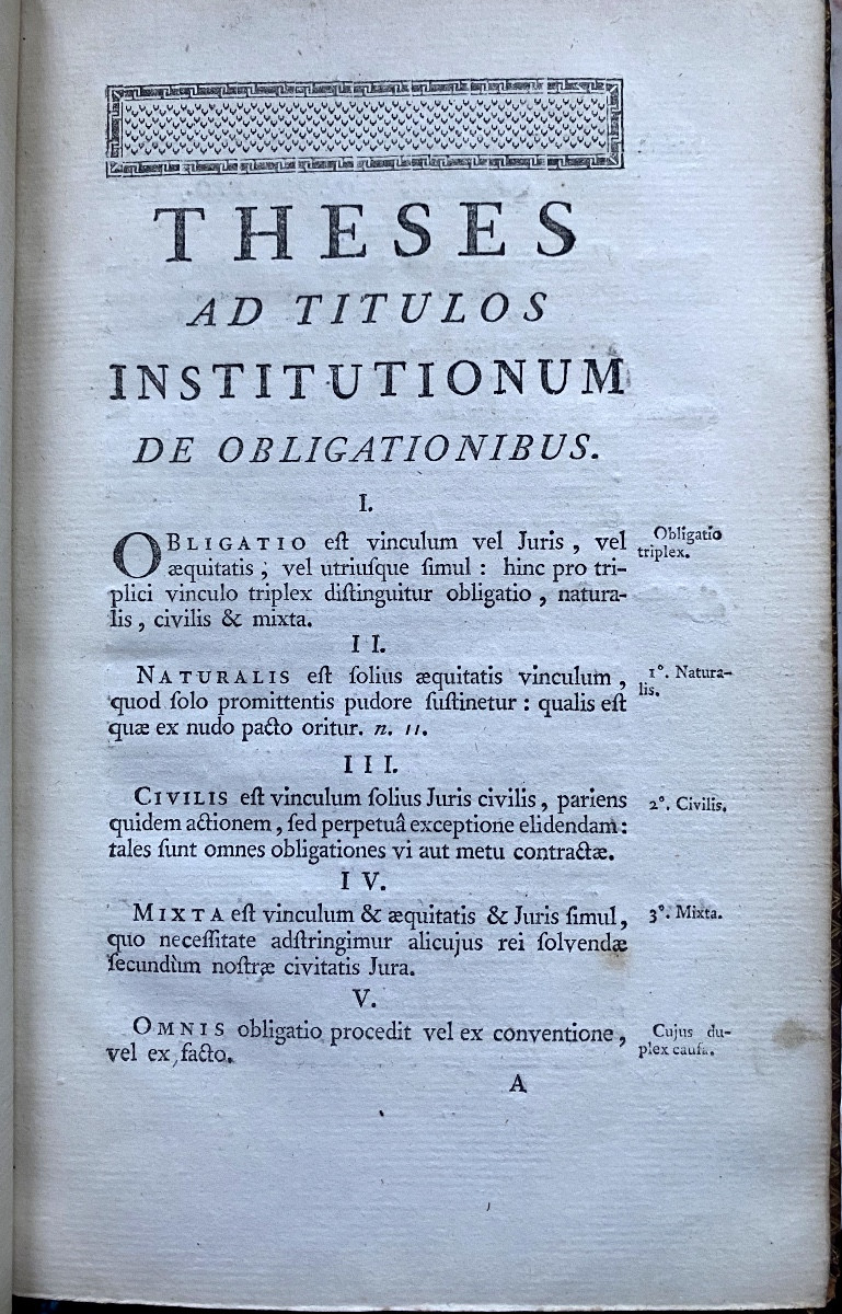 Grand In 8 , veau  aux Armes: R de Massy , 1777 , Thèse des deux Lois. - Thèses Utriusque Juris-photo-4