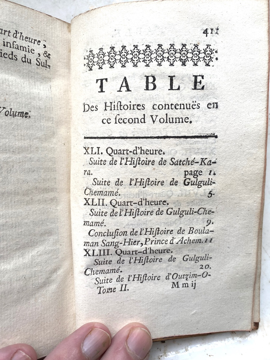 2 Vol. In 12 "the Thousand And One Quarter Hours, Tatar Tales. New Edition. Paris 1753-photo-3