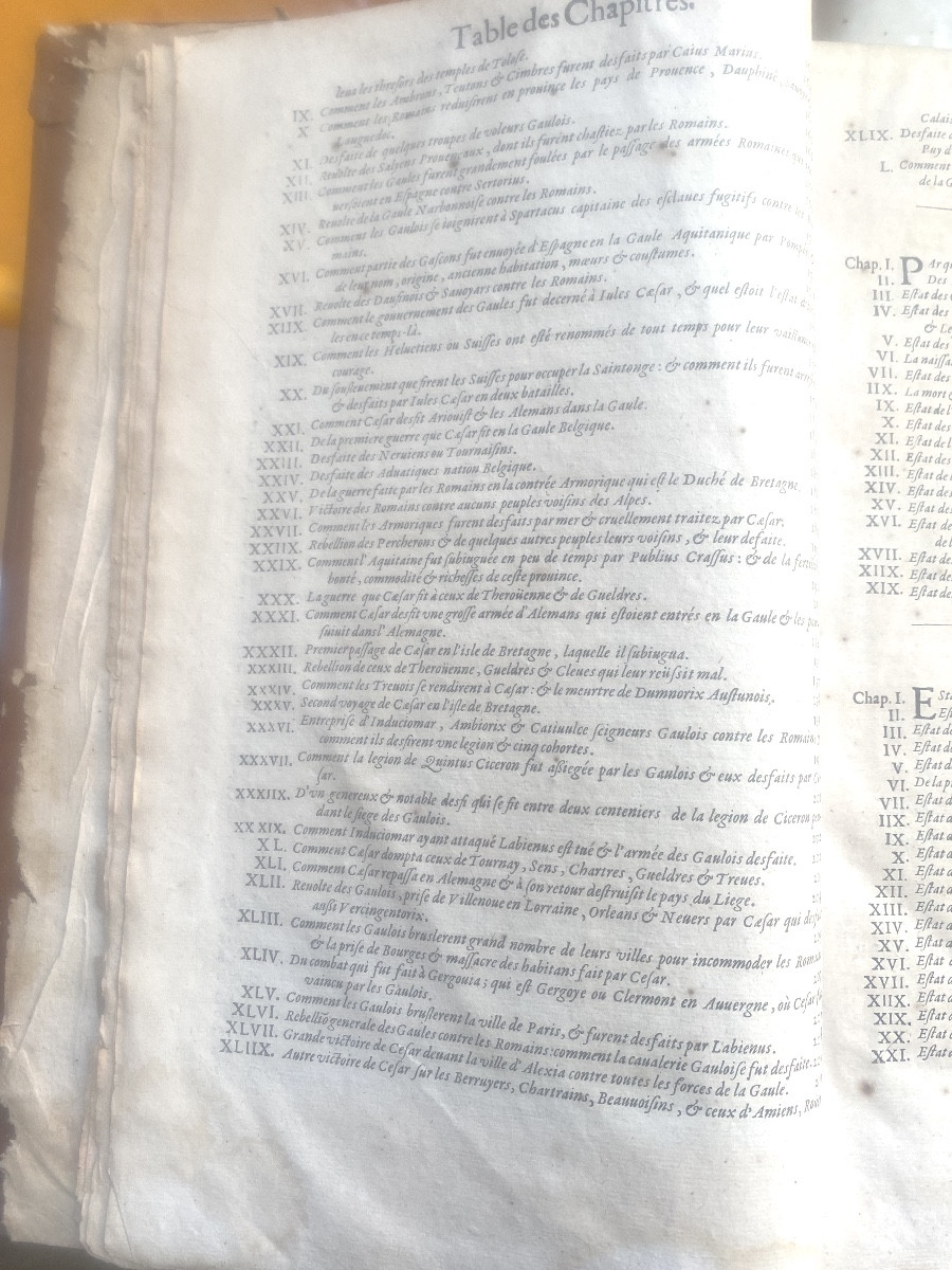 In-folio ,"Armes de Chevalier," Mémoires des Gaules depuis le Déluge  jusqu'à l'établissement..-photo-3