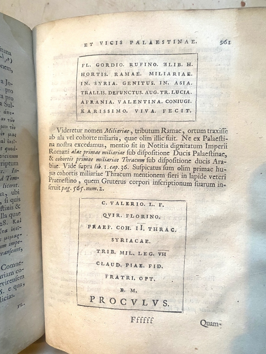 Rare Book On Palestine 1714 "hadriani Relandi" Palaestina Ex Monumentis Veteribu Illustr.-photo-5