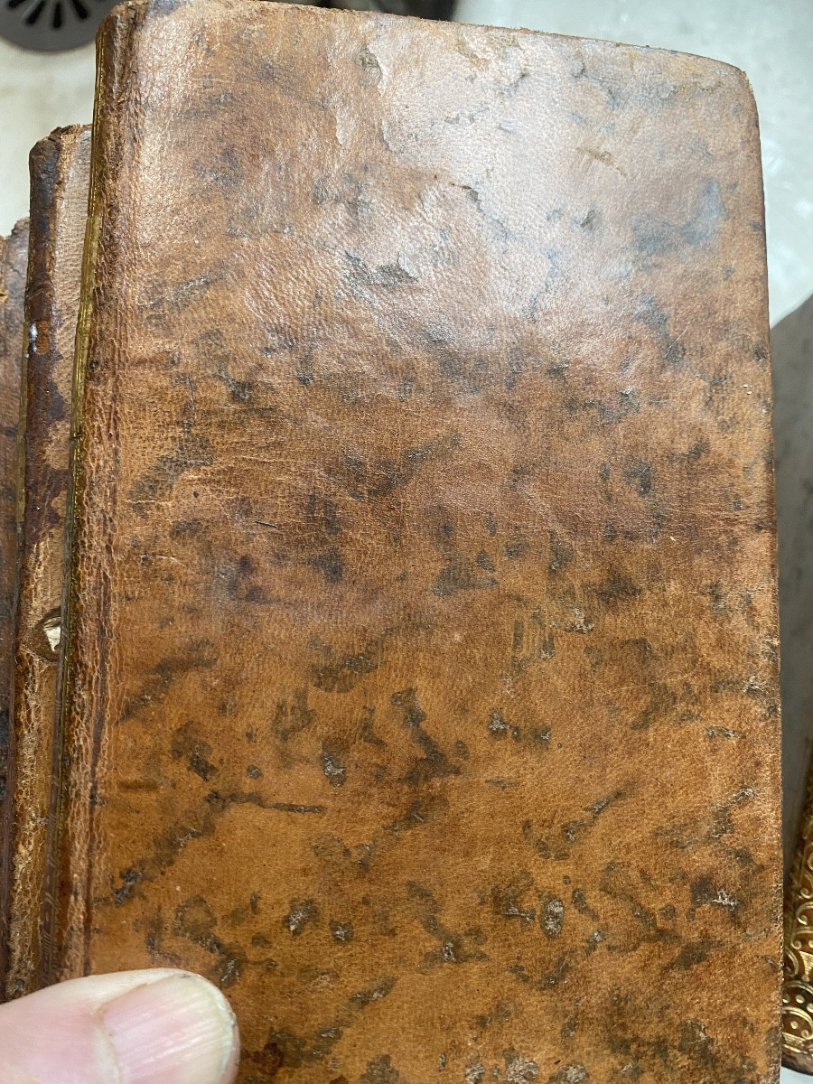 6 Vol.In 12 , dos a la grotesque de 1741 " Le Doyen de Killerine" par l'Abbé Prévost ,  la Haye-photo-2