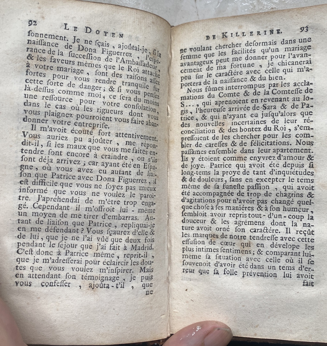 6 Vol.In 12 , dos a la grotesque de 1741 " Le Doyen de Killerine" par l'Abbé Prévost ,  la Haye-photo-7
