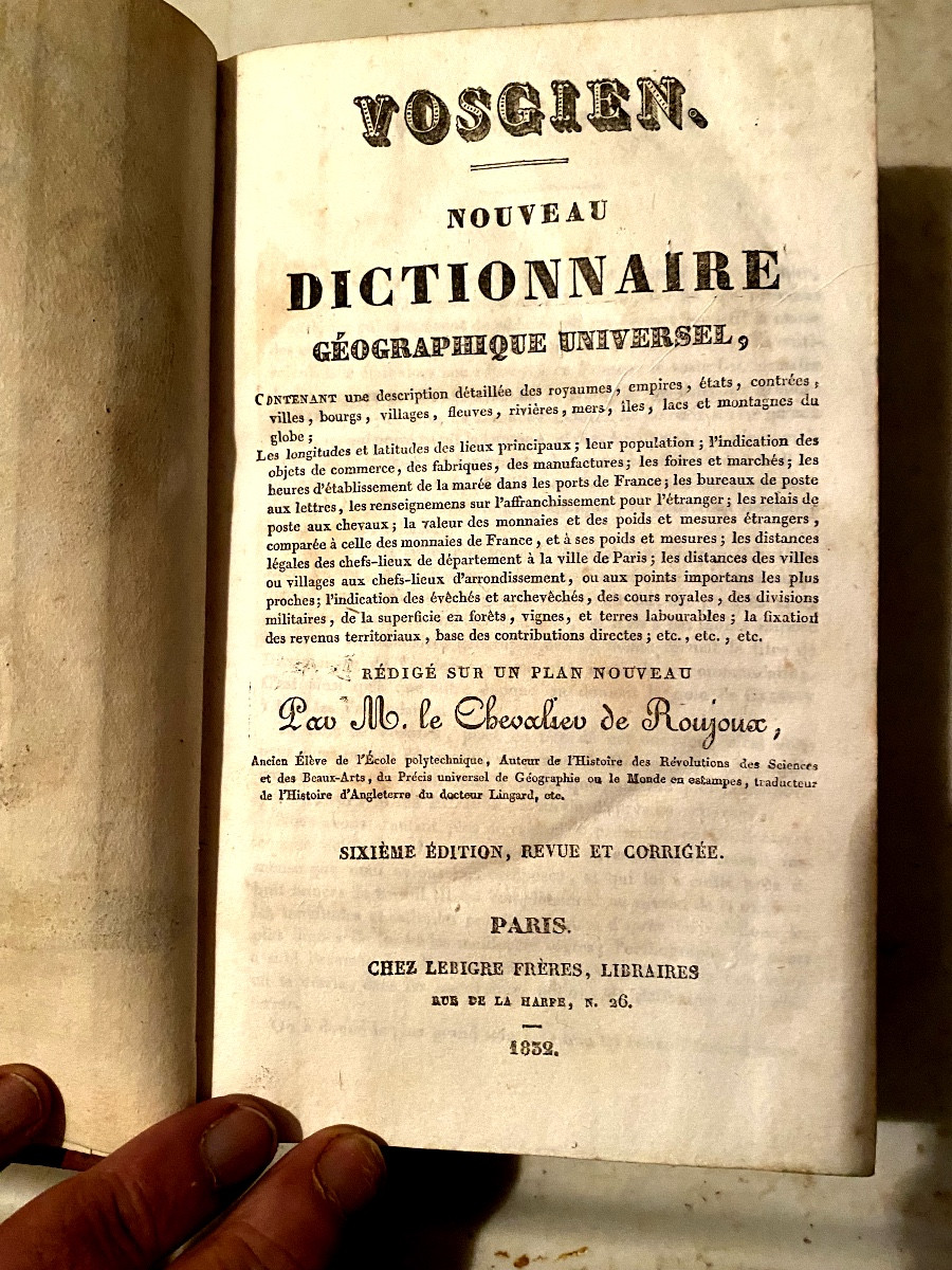 Geographical Dictionary Of Vosges, Fresh Exp. In 8, Illustrated With Maps, Flags & Coins-photo-3