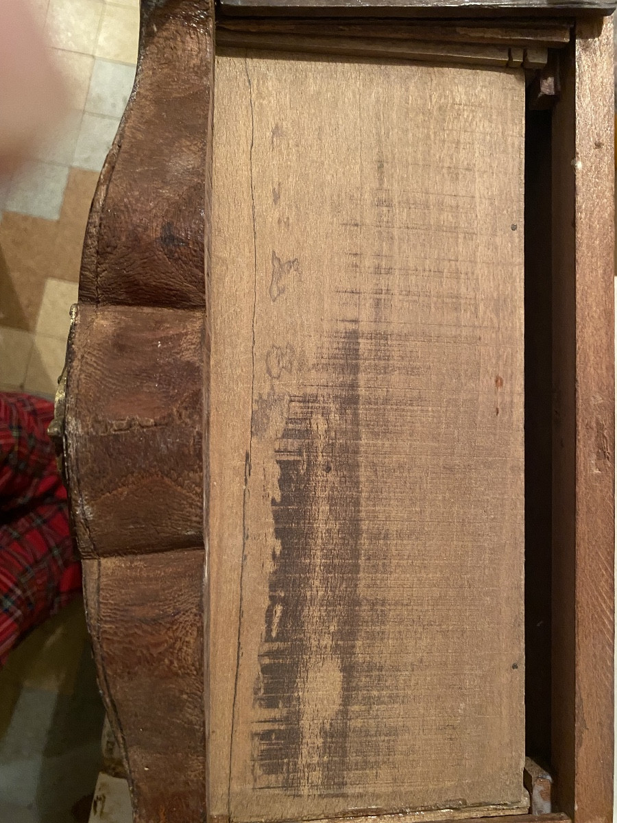 Charmante commode sauteuse miniature  Louis XV de maitrise,19è bois de rose marquetée de A Bel -photo-1