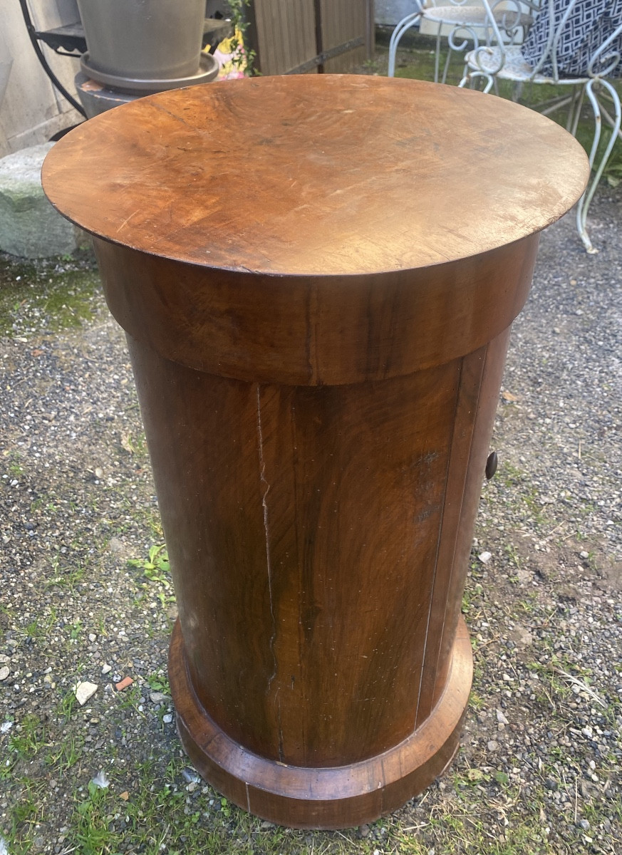 Sobre et élégant Somno en acajou plaqué  plateau massif ,époque Premier Empire , plateau XIXème-photo-4