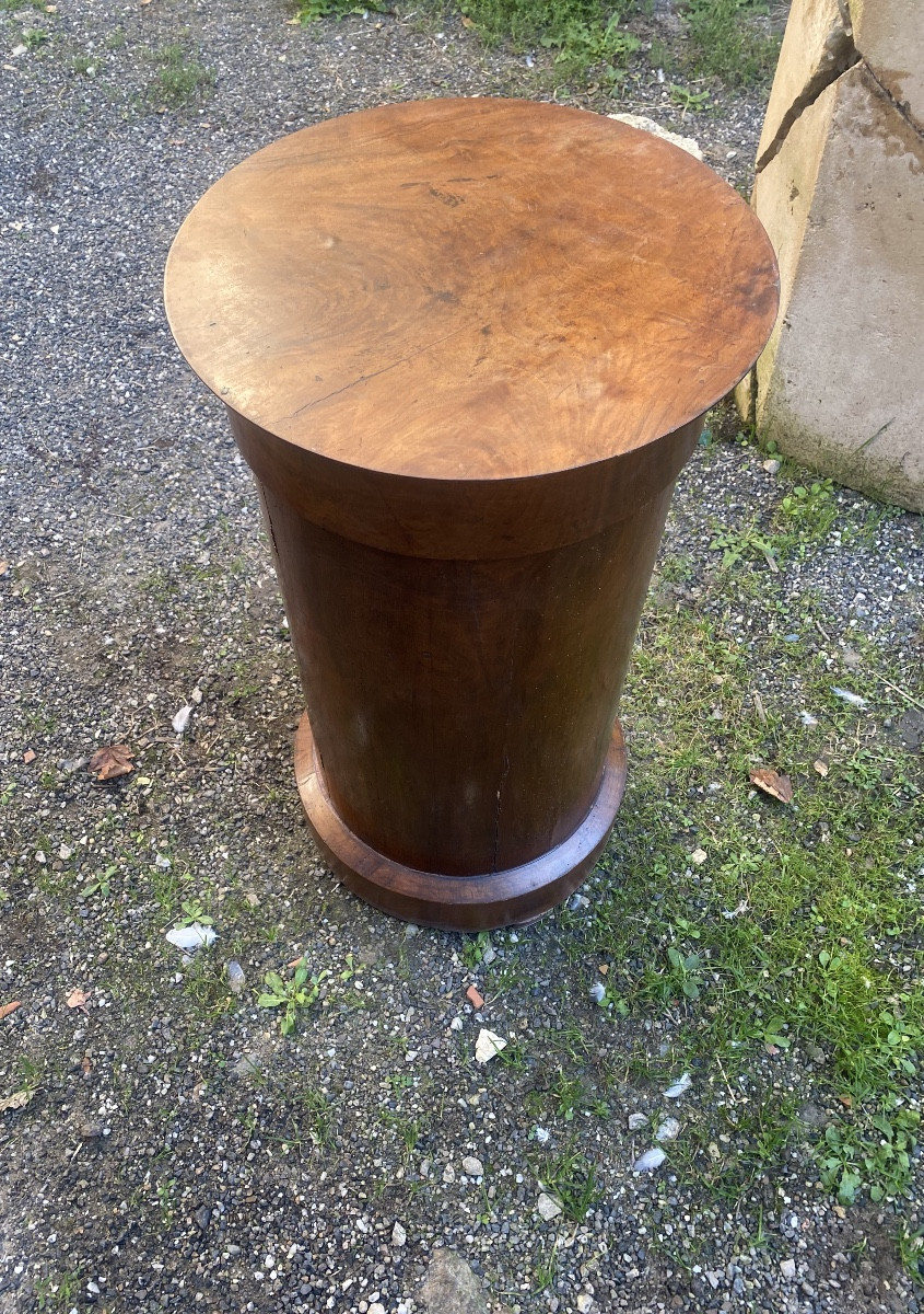 Sobre et élégant Somno en acajou plaqué  plateau massif ,époque Premier Empire , plateau XIXème-photo-4