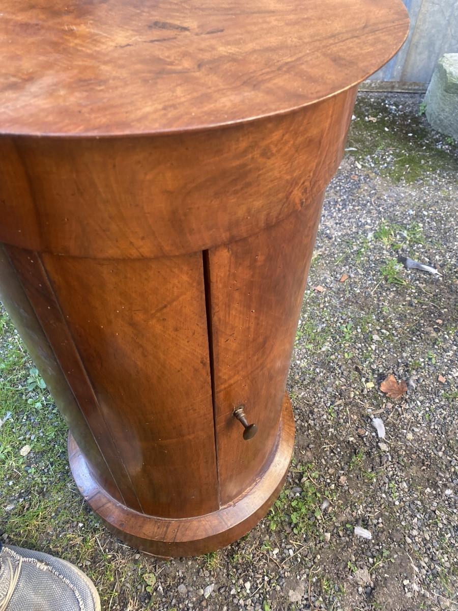 Sobre et élégant Somno en acajou plaqué  plateau massif ,époque Premier Empire , plateau XIXème-photo-7