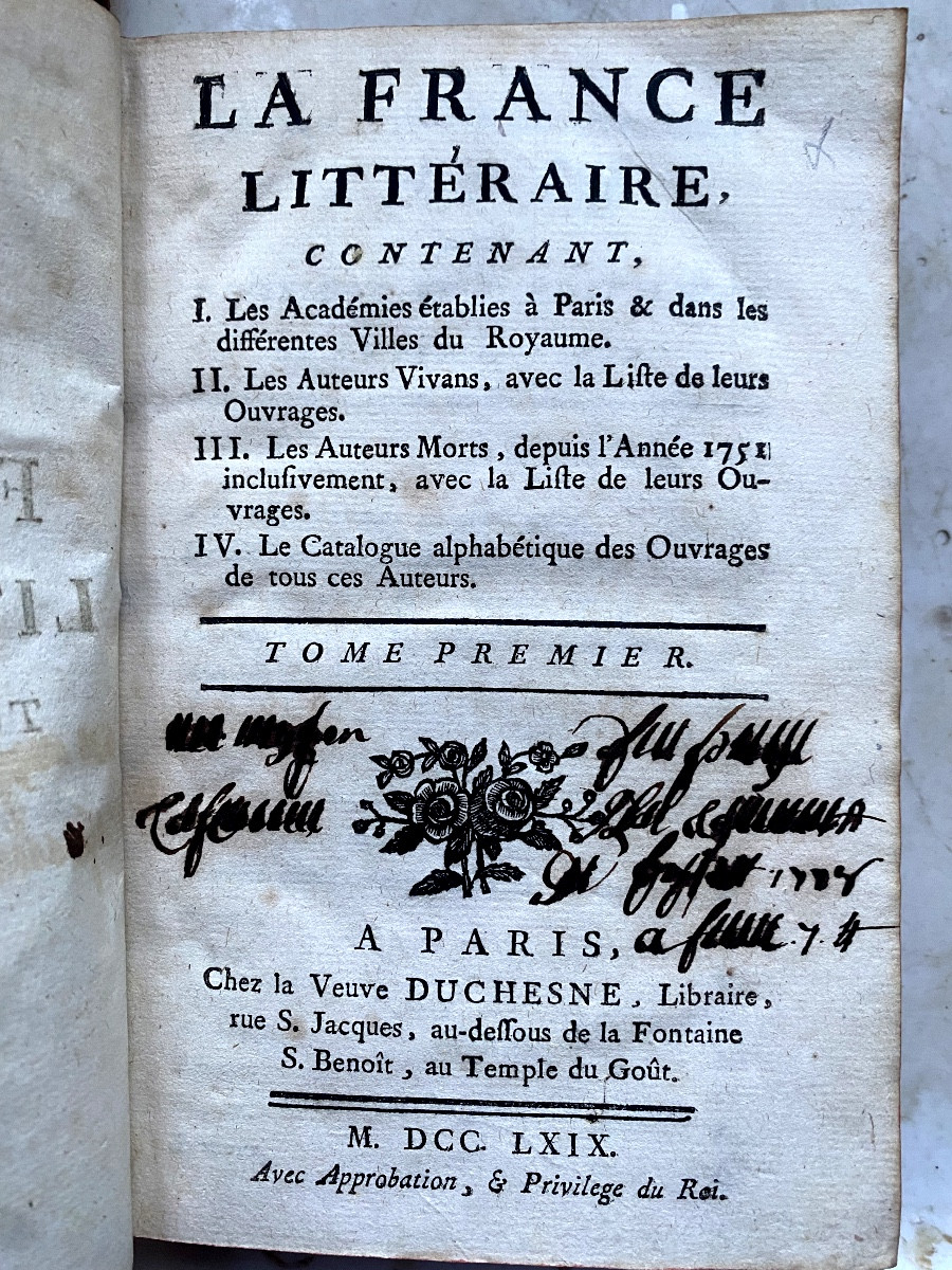 2 Beaux Vol.In 12 :"La France Littéraire",  sur les Académies , les Auteurs et leurs Ouvrages-photo-3