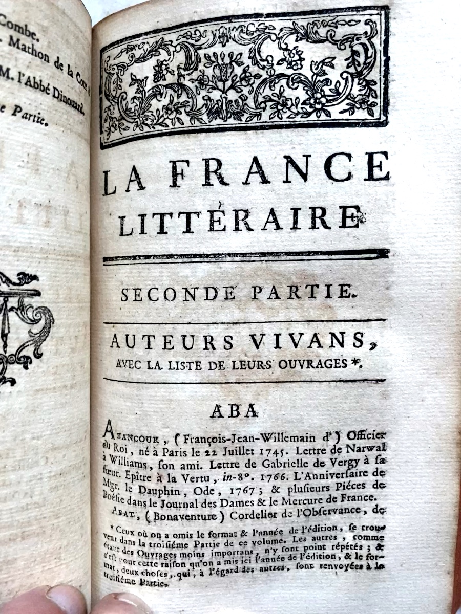 2 Beaux Vol.In 12 :"La France Littéraire",  sur les Académies , les Auteurs et leurs Ouvrages-photo-6
