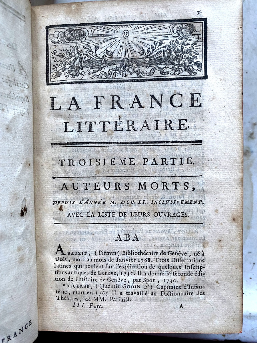 2 Beaux Vol.In 12 :"La France Littéraire",  sur les Académies , les Auteurs et leurs Ouvrages-photo-7