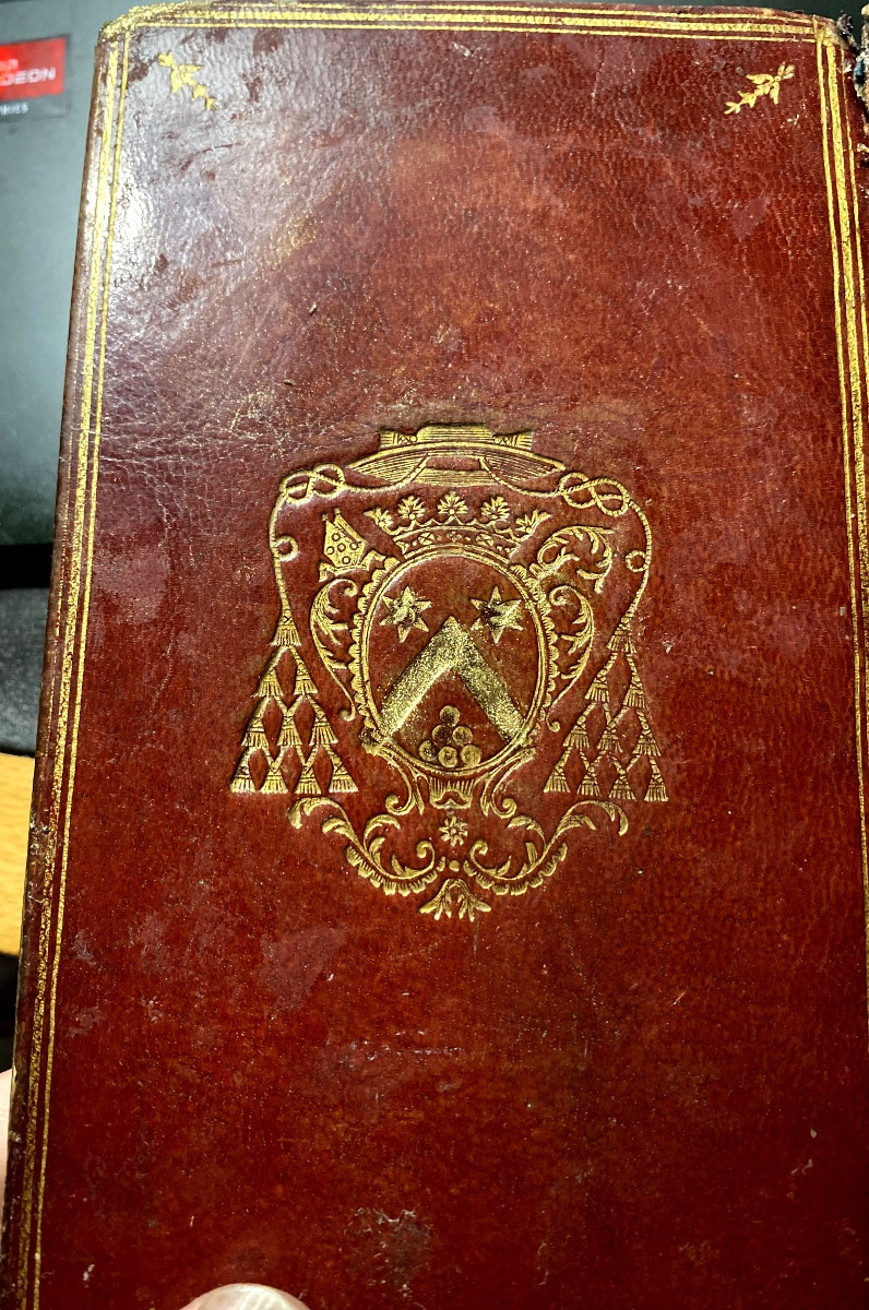 Rare Secret Box From The Reign Of Louis XV In Red Marocco , Covers Stamped On The Cardinal Arms-photo-2