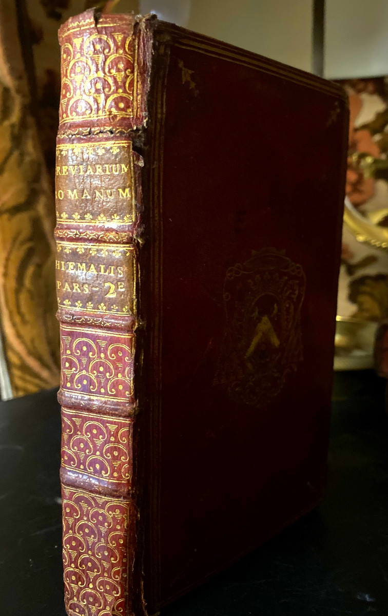 Rare Secret Box From The Reign Of Louis XV In Red Marocco , Covers Stamped On The Cardinal Arms-photo-4