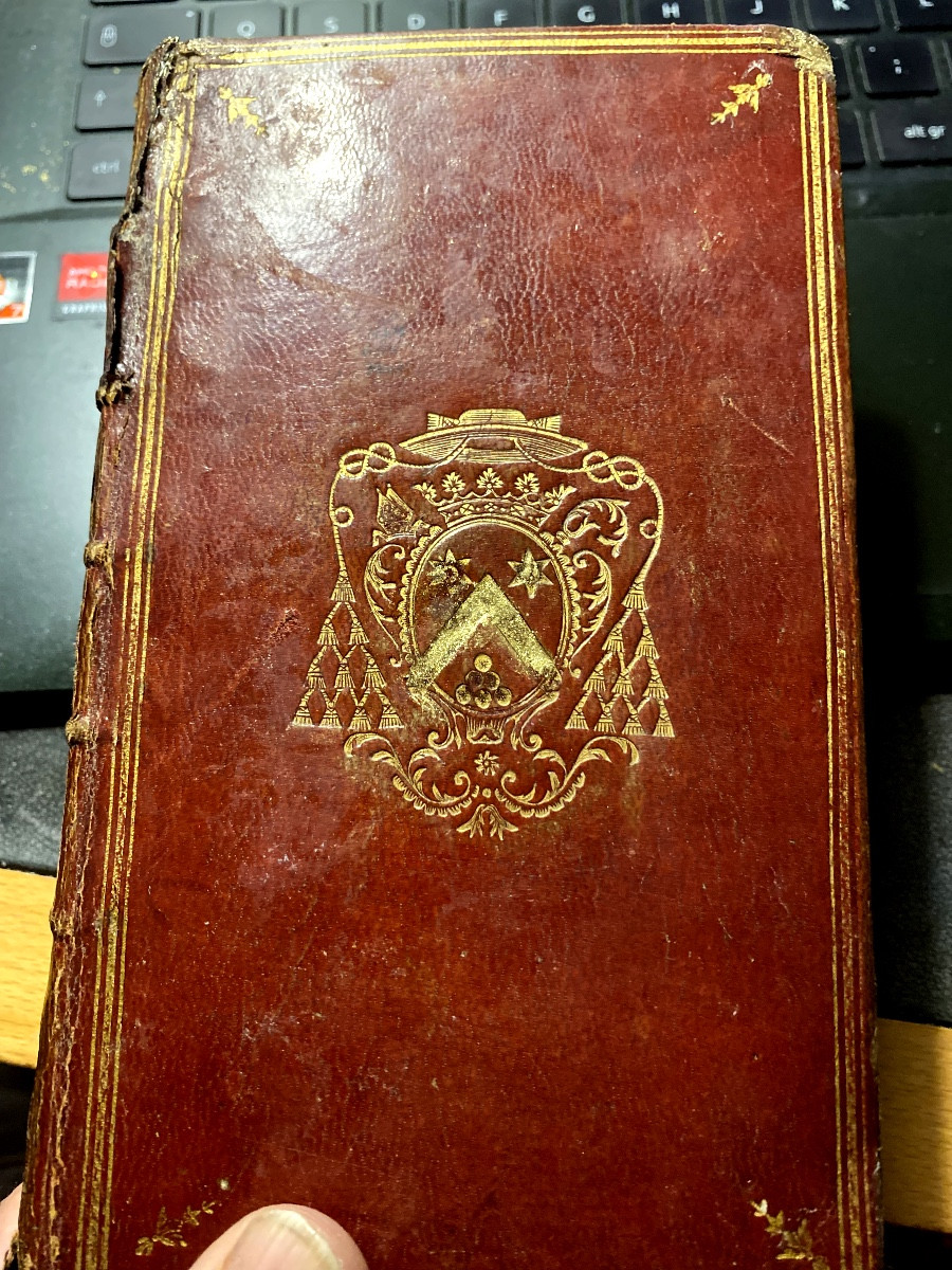 Rare Secret Box From The Reign Of Louis XV In Red Marocco , Covers Stamped On The Cardinal Arms-photo-5
