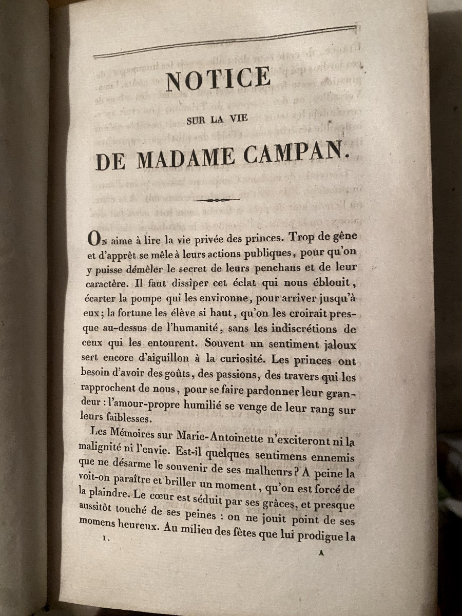 "Mémoires sur la Vie Privée de Marie-Antoinette "par Madame Campan , Paris 1823 . Bel exp 3Vol.-photo-2