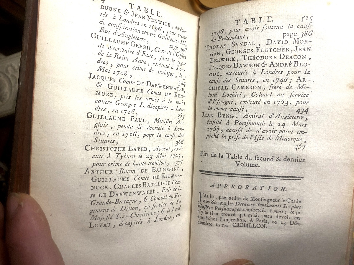 2 Vol.In12 "Derniers Sentiments des plus Illustres Personnages condamnées à mort". Paris Moutar-photo-8