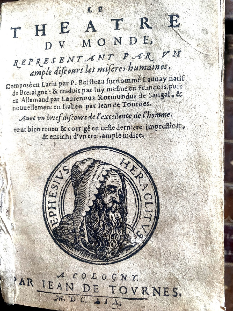 Rare exemplaire, velin de 1609 "Le Théatre du Monde Représentant  VII amples discours . Cologne-photo-3