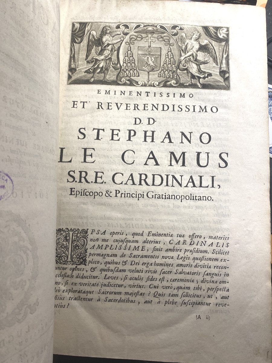 In folio, 1705 ,à Lyon :"Commentaires Historiques et Dogmatiques sur les Sacrements ",G. Juenin-photo-4