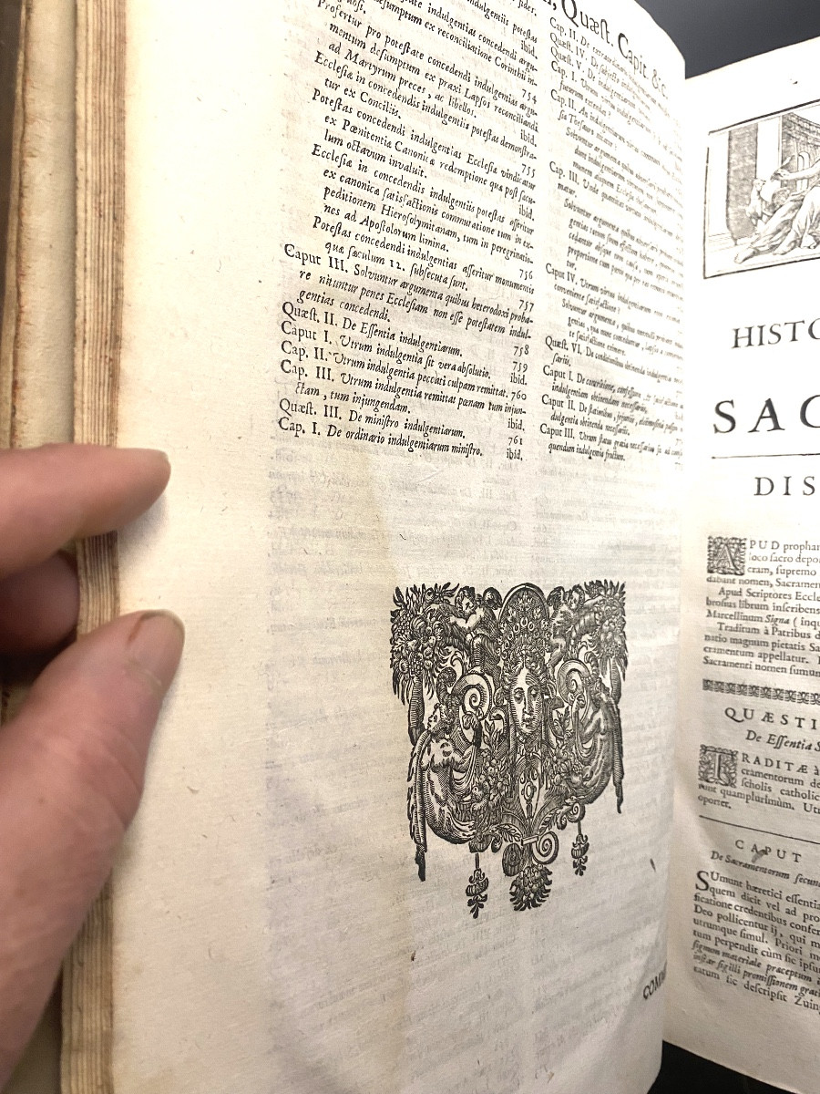 In folio, 1705 ,à Lyon :"Commentaires Historiques et Dogmatiques sur les Sacrements ",G. Juenin-photo-7