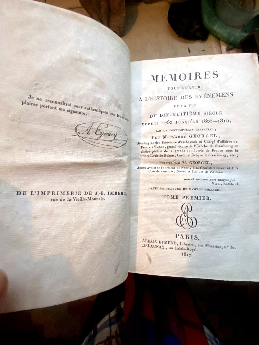 The "affair Of The Necklace" By Abbé Georgel In 6 Volumes, Octavo: Memoirs To Serve History, Ed. Or-photo-3