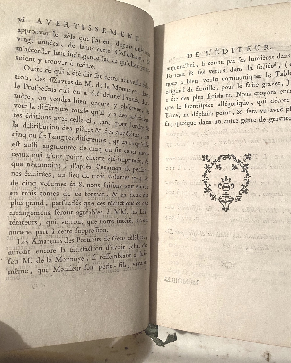 3 Vol In 8. "Oeuvres Choisies de feu Monsieur De La Monnoye" de l'Académie Française. à La Haye-photo-3