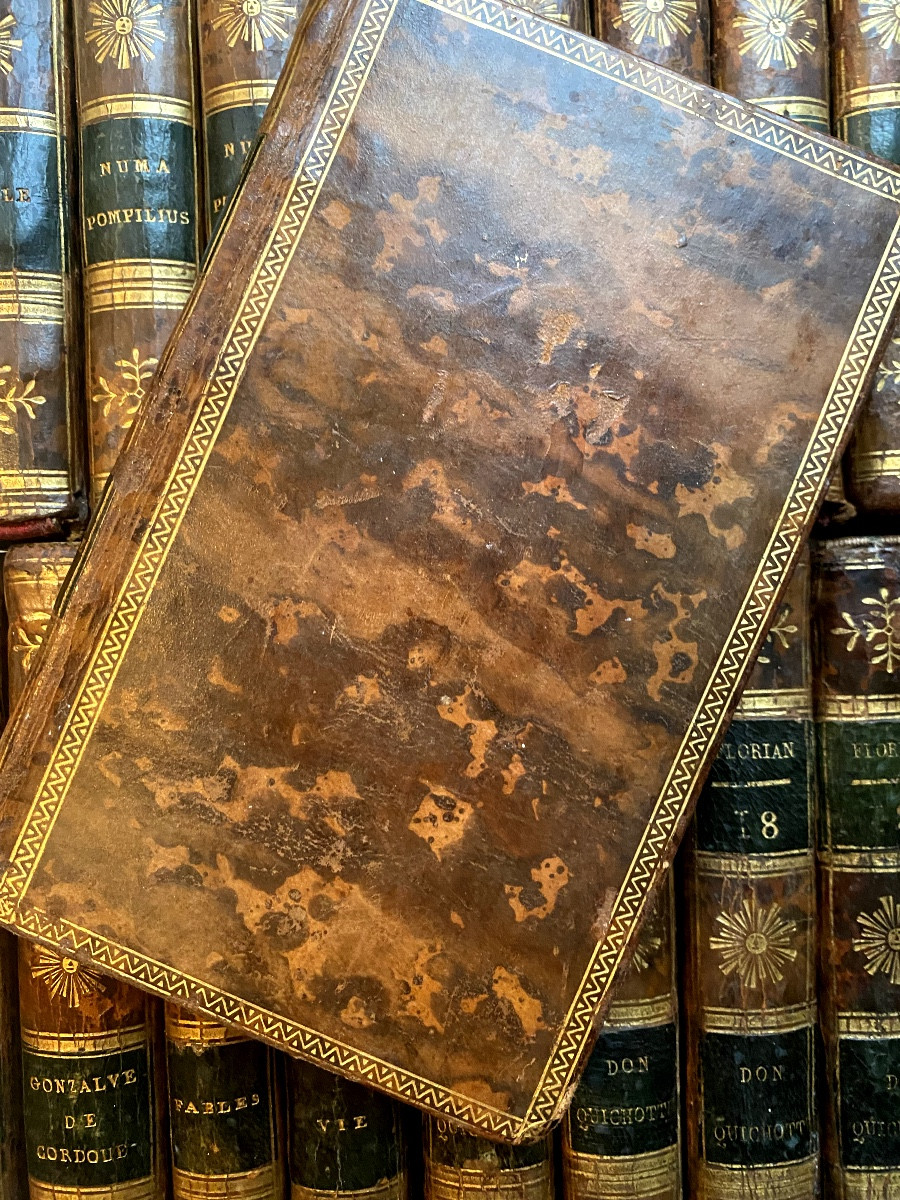 A Fine Complete Set Of Florian's Works In 21 Volumes, 16mo. Published In Paris, Year VII, By A Private Illustrated Edition.-photo-2