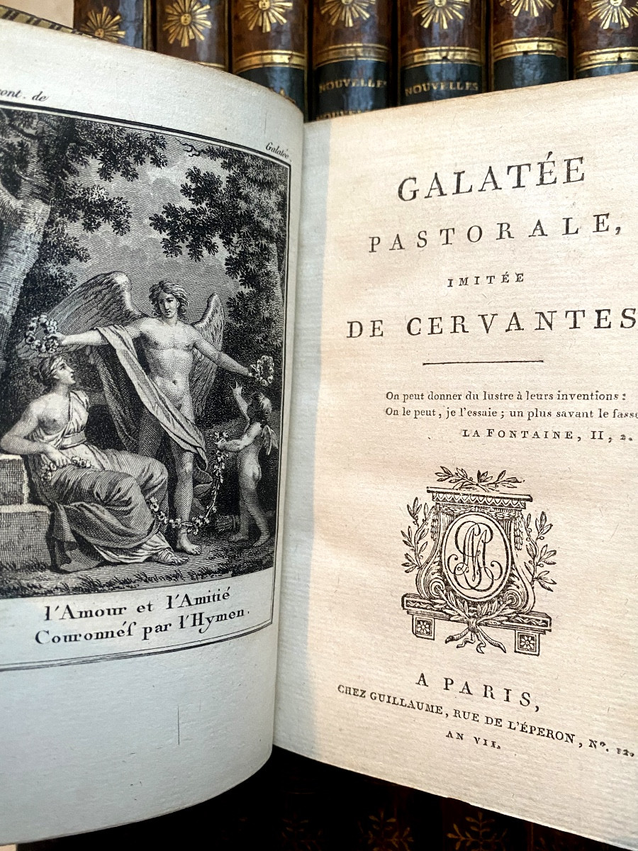A Fine Complete Set Of Florian's Works In 21 Volumes, 16mo. Published In Paris, Year VII, By A Private Illustrated Edition.-photo-3