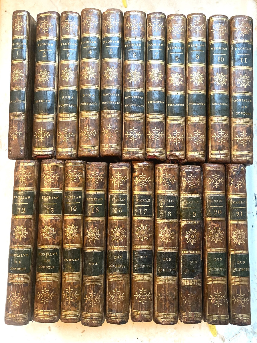 A Fine Complete Set Of Florian's Works In 21 Volumes, 16mo. Published In Paris, Year VII, By A Private Illustrated Edition.