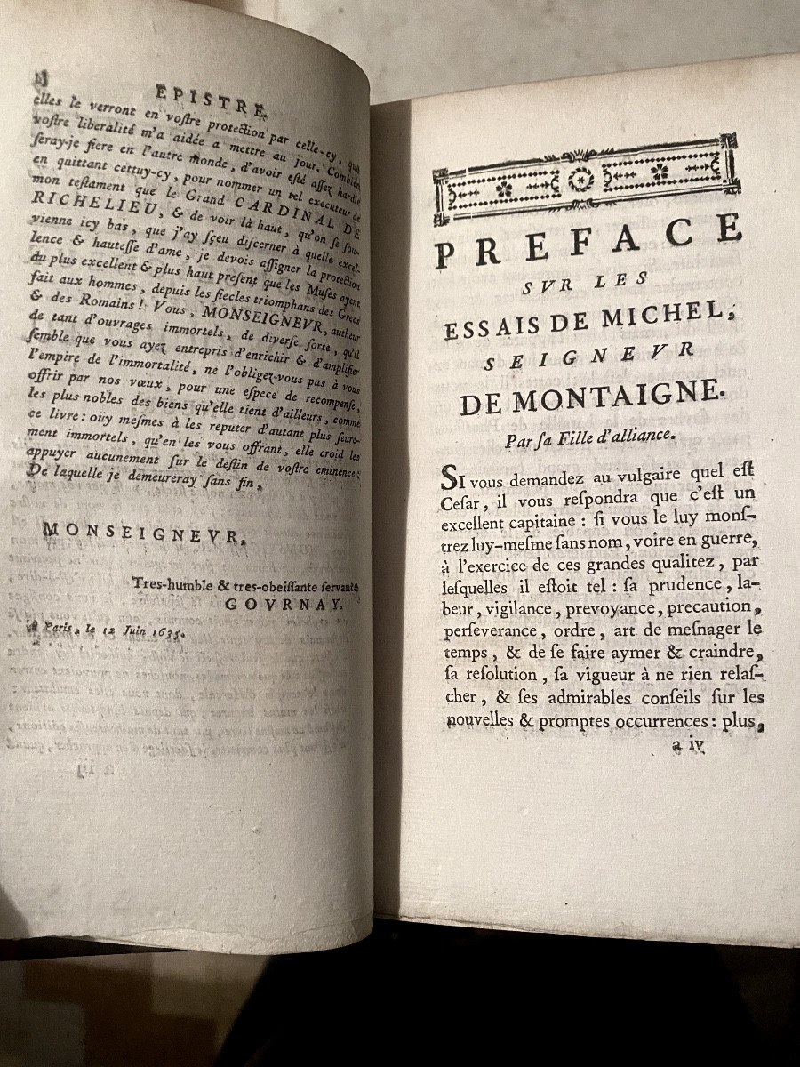 "the Essays Of Michel Seigneur De Montaigne" New Edition, Amsterdam 1781 3 Vol In 8 Rel. -photo-3