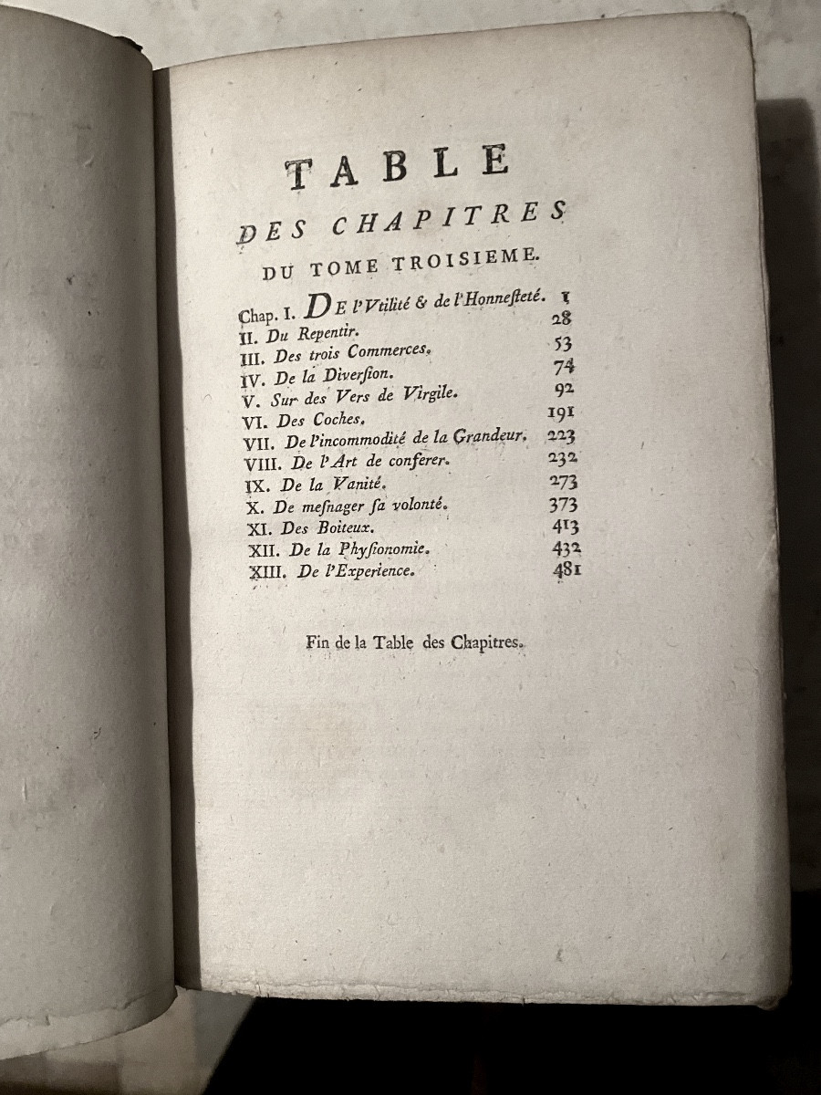 "the Essays Of Michel Seigneur De Montaigne" New Edition, Amsterdam 1781 3 Vol In 8 Rel. -photo-8