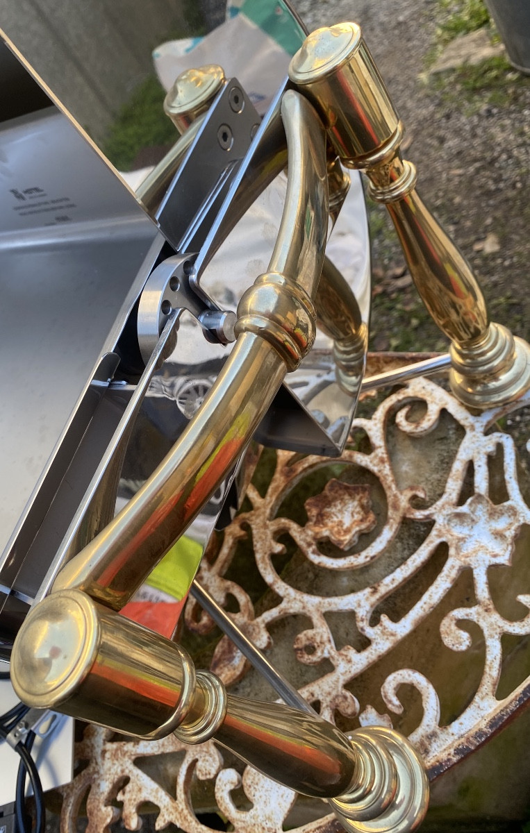  Large Cylindrical Hot Food Serving Dish From A Hotel, Made Of Stainless Steel And Gilt Bronze, From The 1990s-photo-8