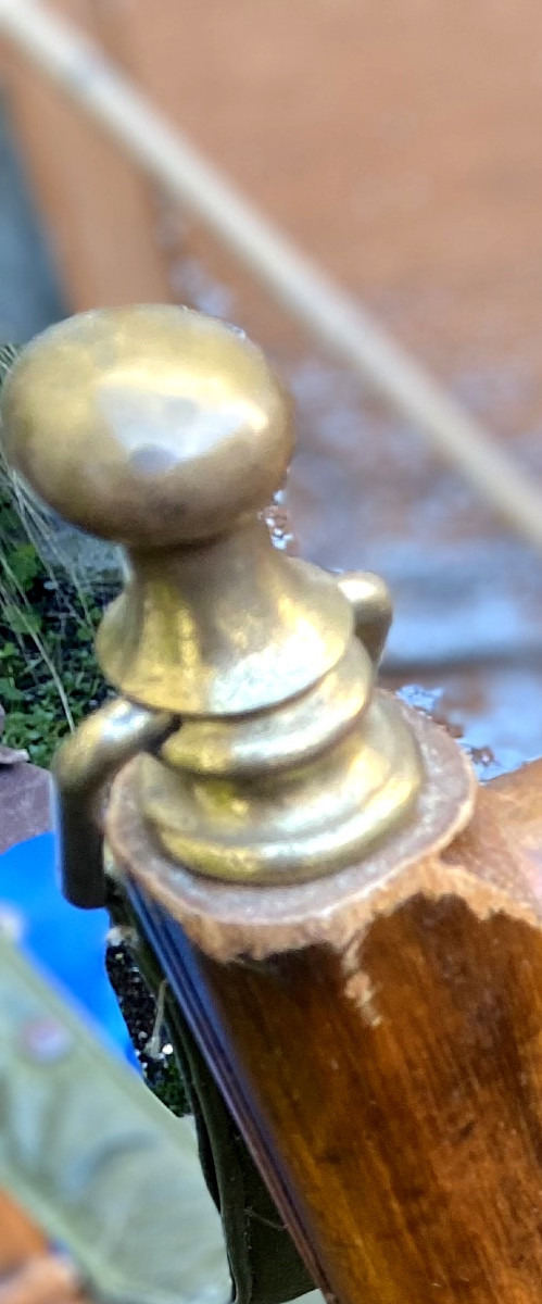 Rare And Beautiful Officer's Armchair In Caned Beechwood And "bamboo" Bronze, Made By Jansen, Circa 1970s-photo-8