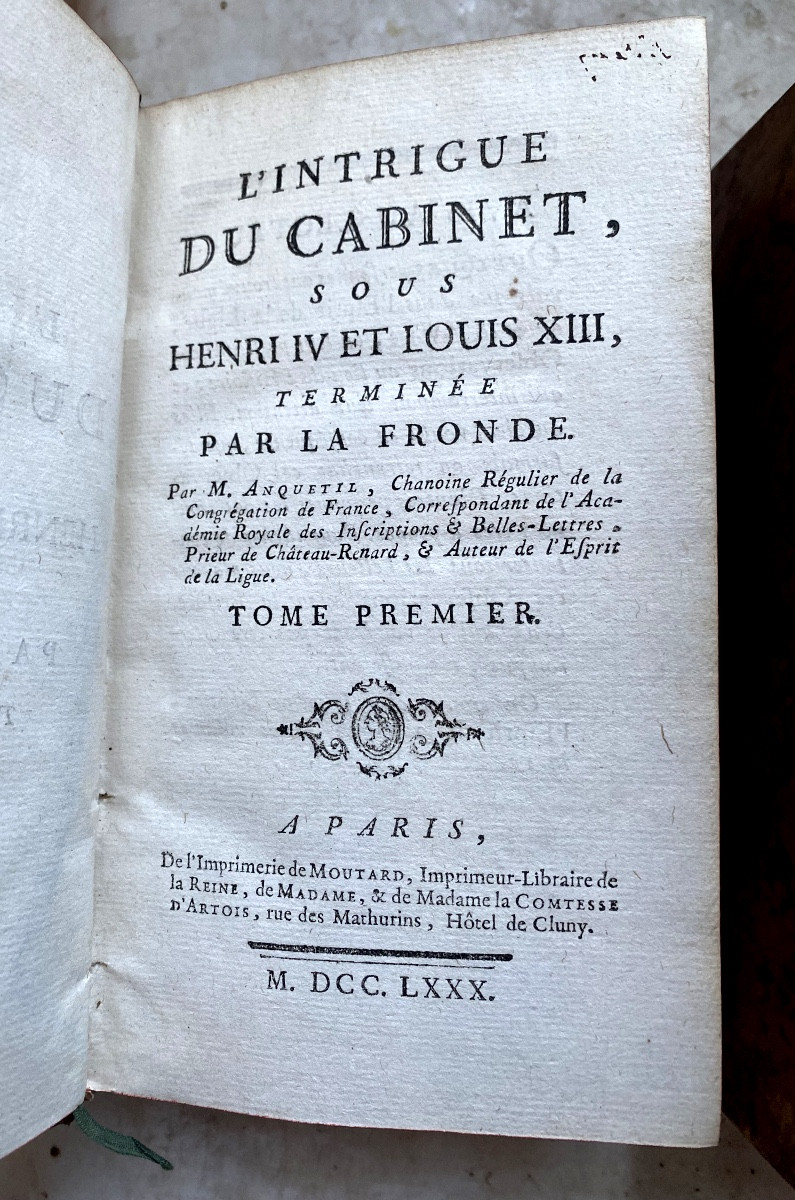De la Bibliothèque du Ministre de Louis XV:" l'Intrigue du Cabinet "sous Henri IV et Louis XIII-photo-3