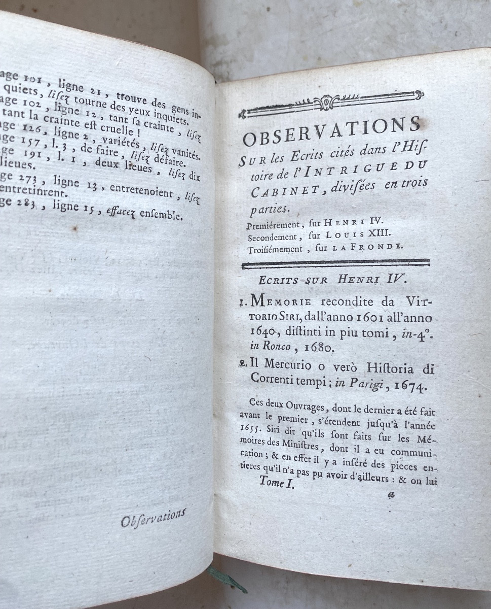 De la Bibliothèque du Ministre de Louis XV:" l'Intrigue du Cabinet "sous Henri IV et Louis XIII-photo-4