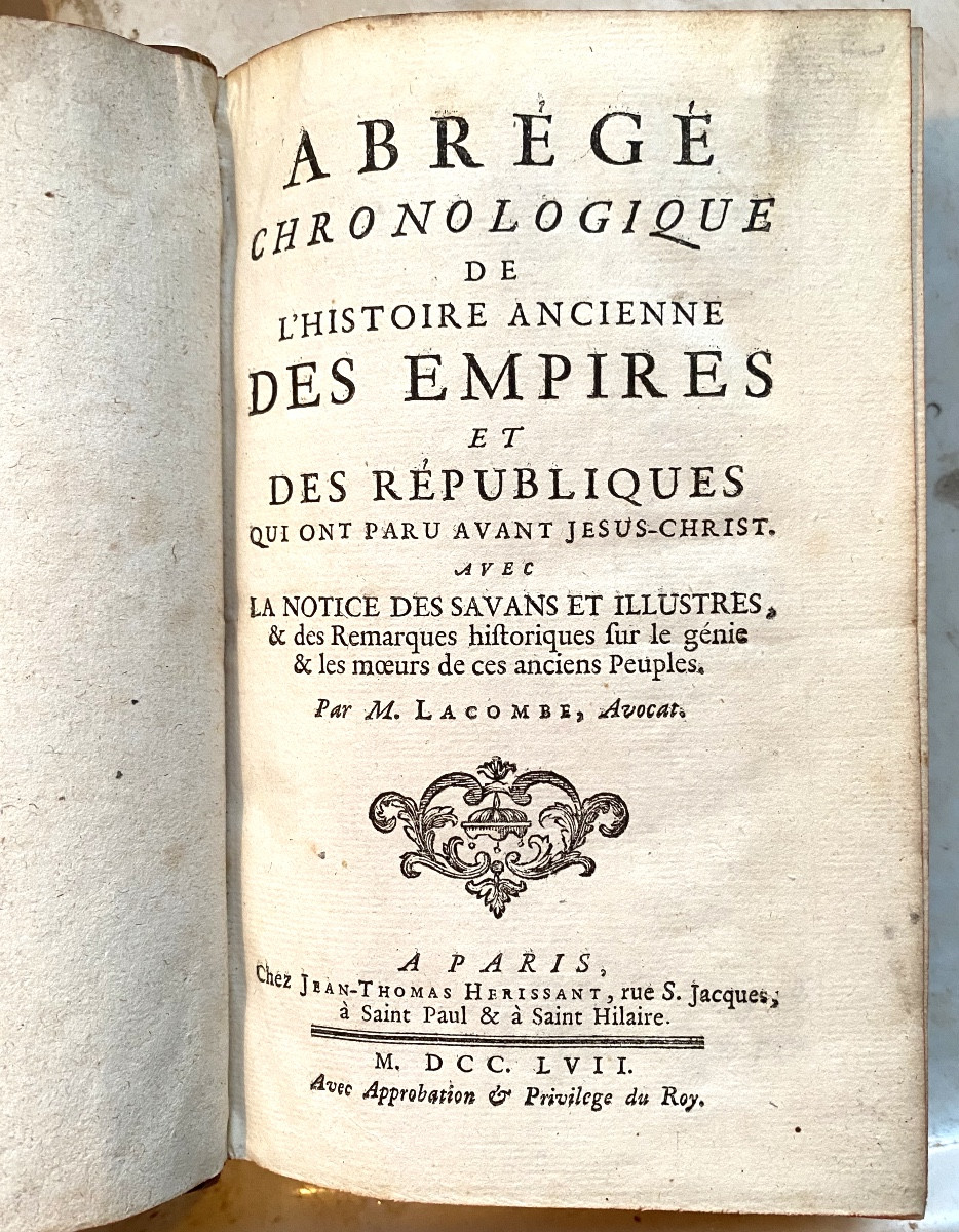 Mo: "abridged Chronological History Of The Ancient History Of Empires And Republics" 1757-photo-3