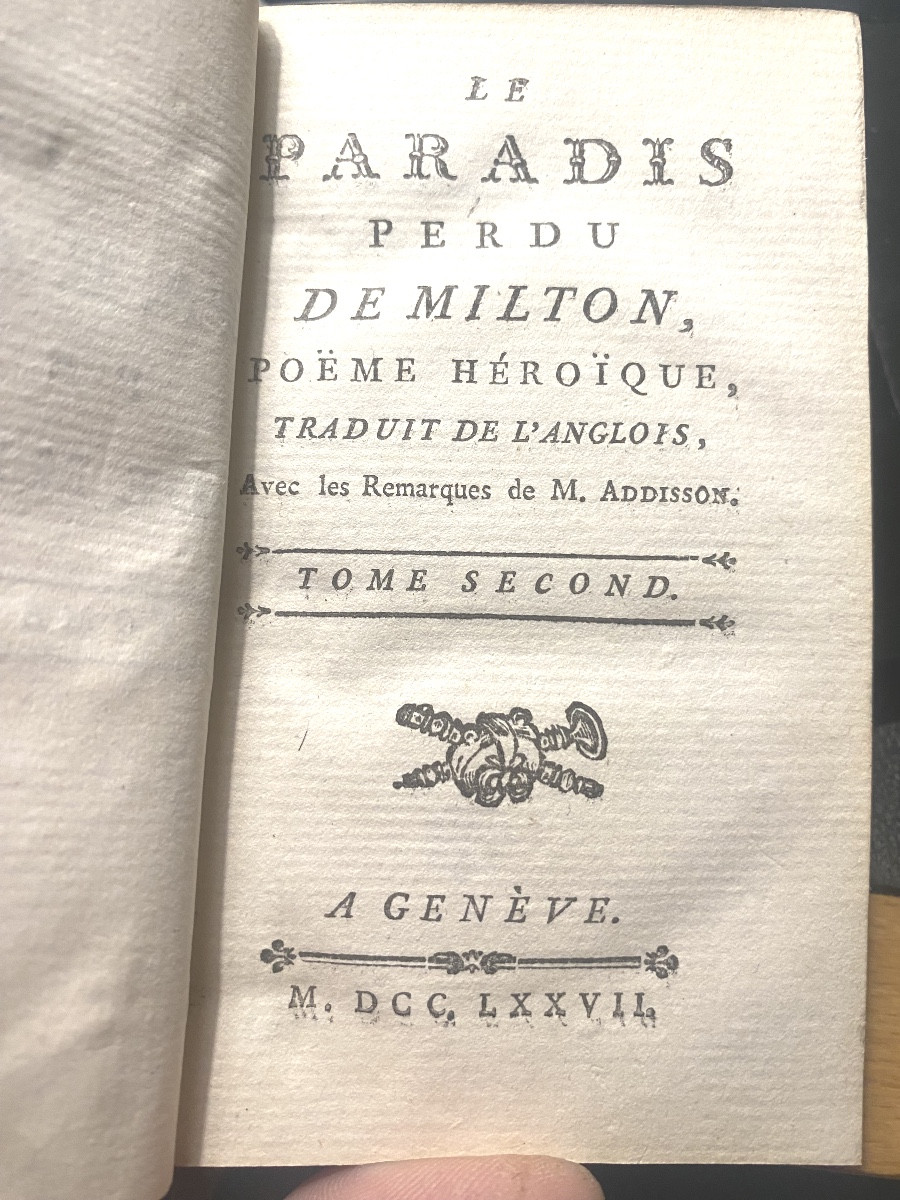 Cinq volumes en maroquin rouge  2/3 Milton et Montesquieu 3/4 forma miniature Genève Cazin 1777-photo-1