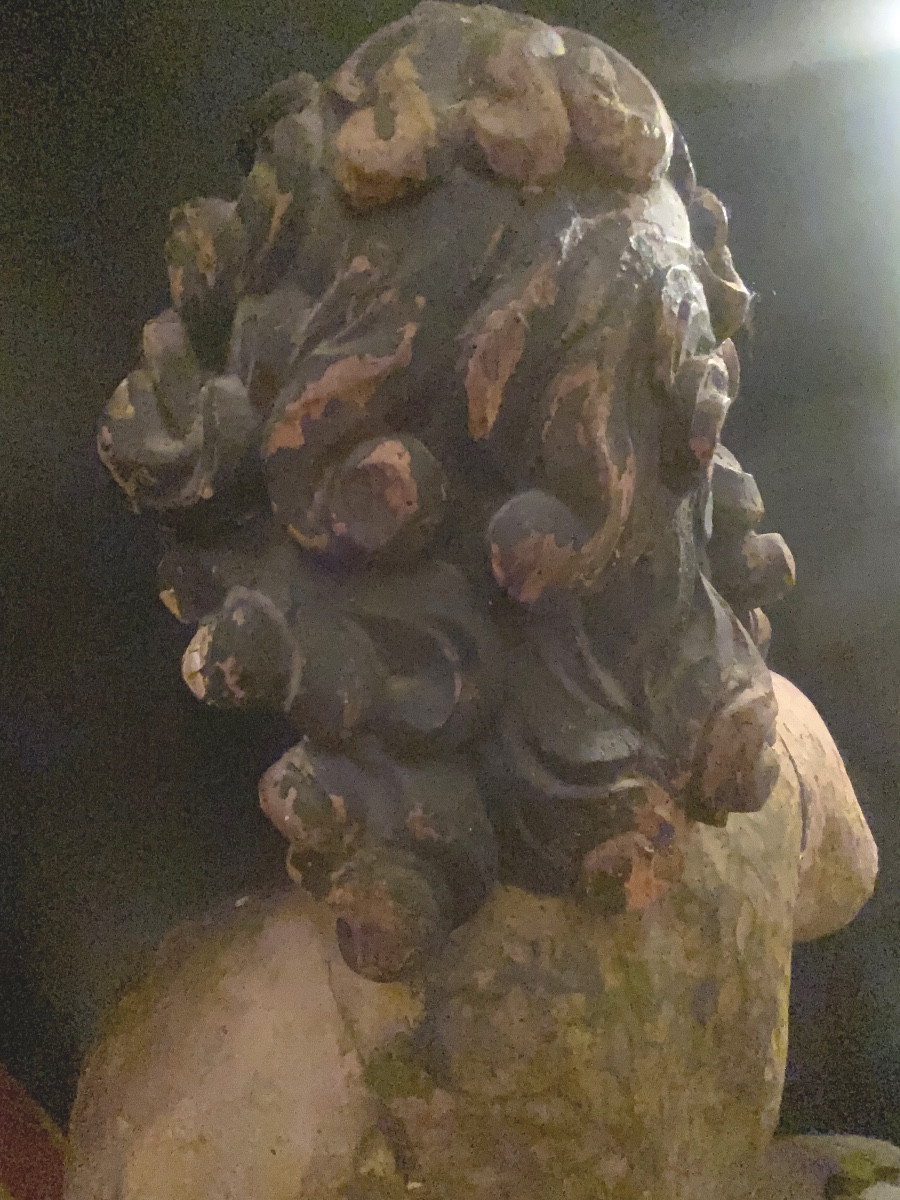 Important Head Of Saint-sébastian In Linden Polychrome Sculpted Louis XIV-photo-3