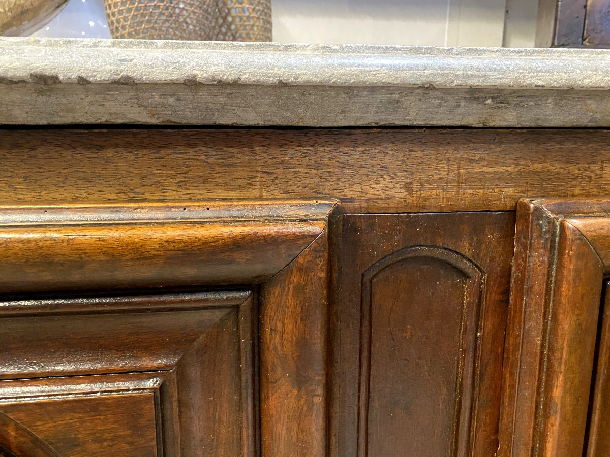 Rare Louis XIV Walnut Hunting Buffet From Lyon On A Saint-julien Stone Plinth And Top 17-photo-3