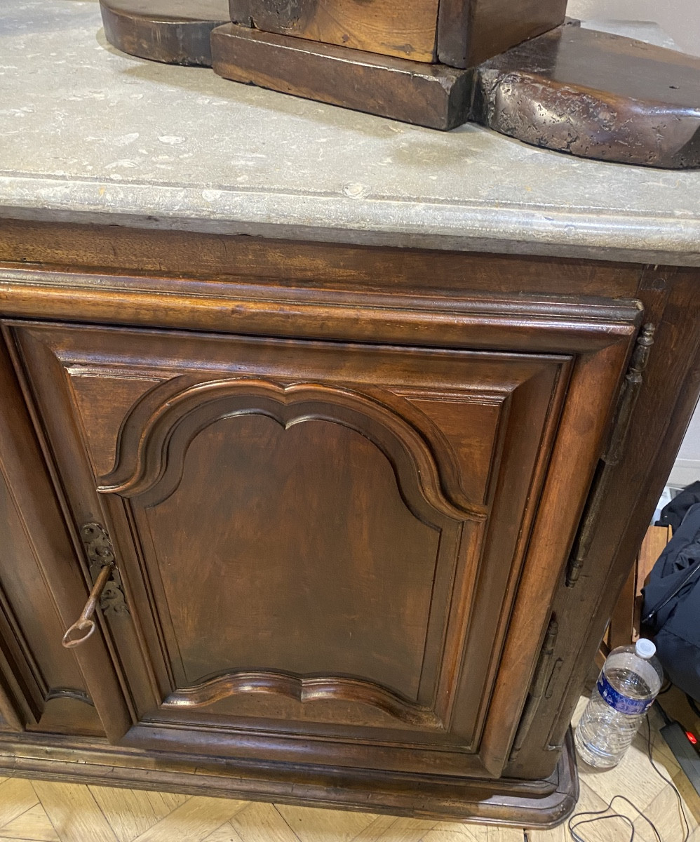 Rare Louis XIV Walnut Hunting Buffet From Lyon On A Saint-julien Stone Plinth And Top 17-photo-5
